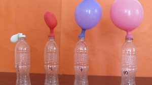 globos inflados con bicarbonato